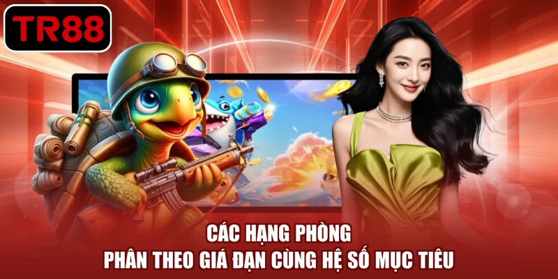 Các hạng phòng phân theo giá đạn cùng hệ số mục tiêu